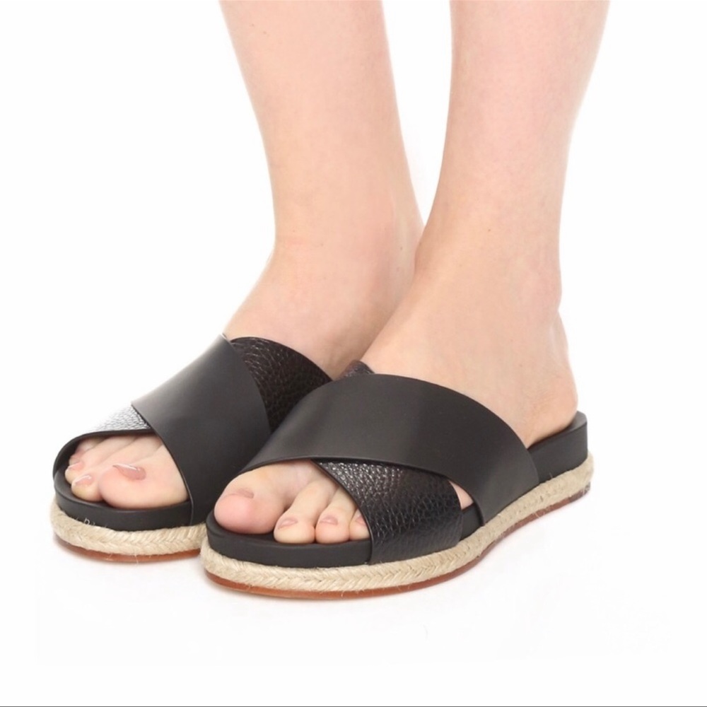 Tory Burch Monterey Black Espadrille Sandals